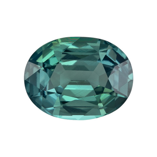 2.1 Carat Vivid Medium Open Blue Green Sapphire Oval Cut Gemstone, 8.8 x 6.7 mm
