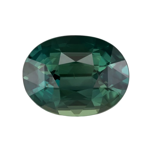 2.51 Carat Unheated Vivid Medium Teal Blue Green Sapphire Oval Cut Gemstone, 9 x 6.9 mm