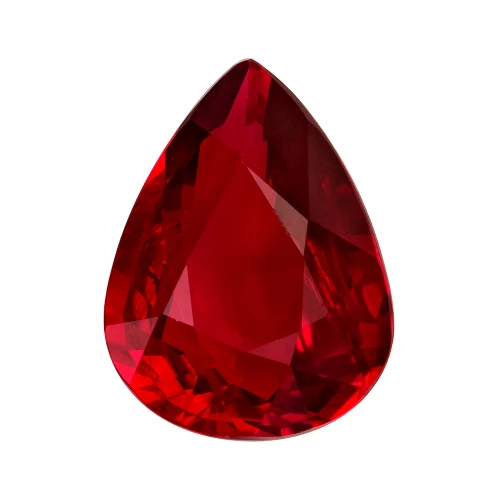 2.49 Carat Rare Look Vivid Red Ruby Pear Cut, Fine for Heirloom Jewelry CD Report - $16,721