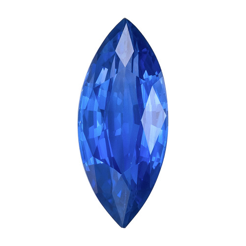 1.6 Carat Fine Quality Blue Sapphire Marquise Cut in Vivid Blue, Precision Cut - $2,408