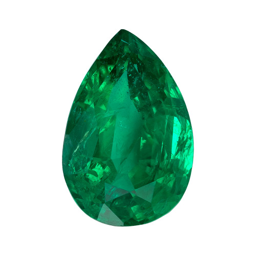1.63 Green Emerald Pear 9.8 x 6.5 mm