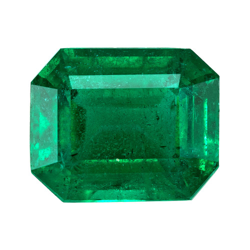 3.08 Carat Vivid  Green Octagon Cut Emerald Gem, GIA Report, 9.69 x 7.9 x 5.61 mm - $19,344