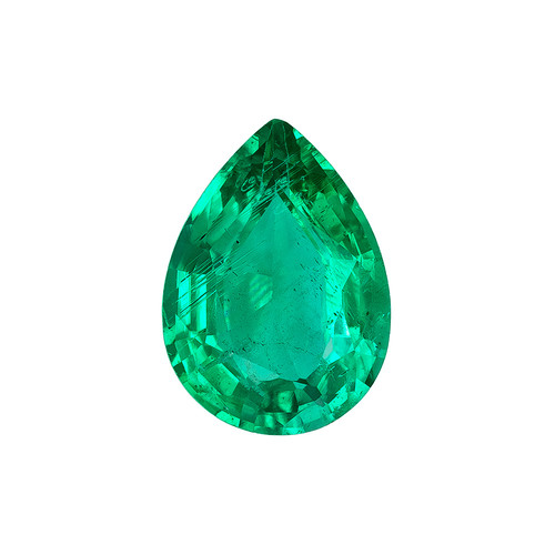 0.61 Green Emerald Pear 7.1 x 5.1 mm