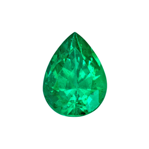 0.68 Green Emerald Pear 6.9 x 5.1 mm
