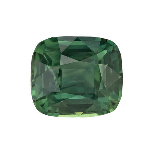 2.06 Green Sapphire Cushion 7.5 x 6.6 mm