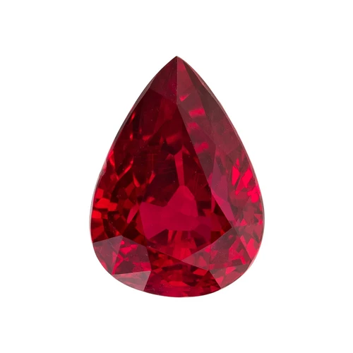 2.02 Carat Vivid Open Rich Red Ruby Gemstone, Pear Shape, 8.79 x 6.35 x 4.89 mm, GRS Cert