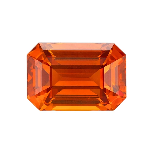 2.11 Carat Vivid Rich Sunkist Orange Sapphire Gem, Octagon Cut, 8.15 x 5.57 x 4.45 mm, GIA Cert