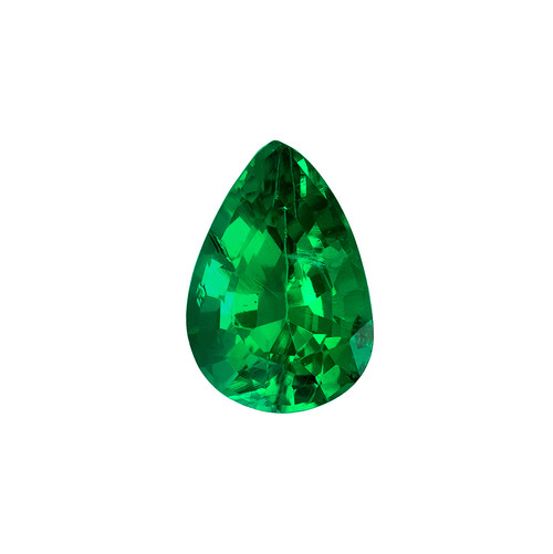 0.40 Carat Vivid Rich Green Emerald Gem, Pear Shape, 6 x 4.1 mm