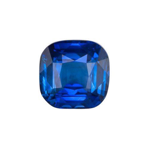 0.85 Carat Vivid Rich Royal Blue Sapphire Gemstone, Cushion Shape, 5.4 x 5.3 mm