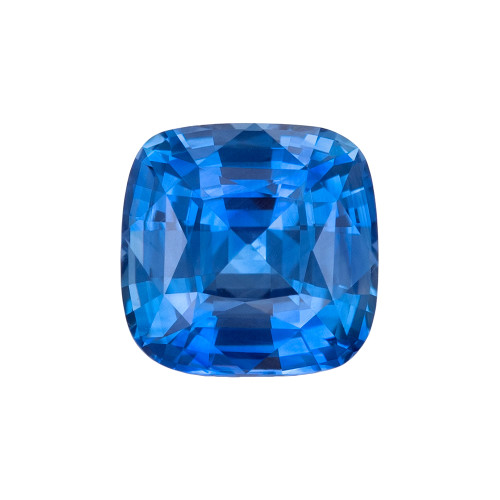 1.42 Carat Vivid  Rich Blue Sapphire Gemstone, Cushion Shape, 6.2 x 6.2 mm