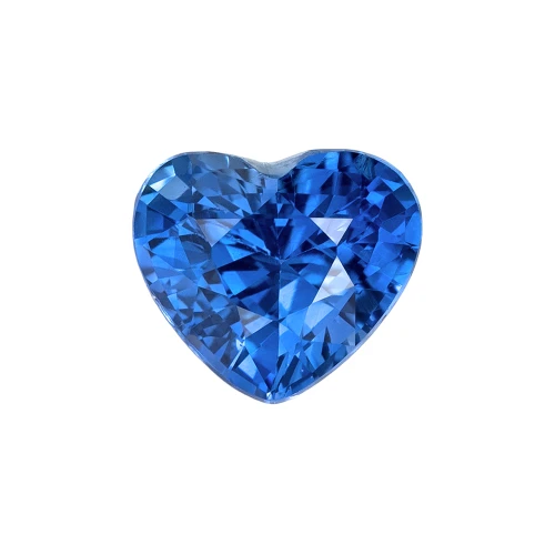 1.07 Carat Vivid  Rich Blue Sapphire Gemstone, Heart Shape, 5.6 x 6.3 mm