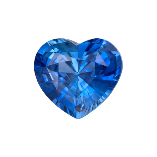 1.13 Carat Vivid  Rich Blue Sapphire Gemstone, Heart Shape, 6.8 x 6.2 mm