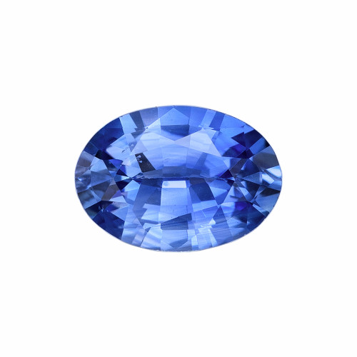 0.80 Carat Vivid  Blue Sapphire Gemstone, Oval Shape, 6.9 x 4.9 mm