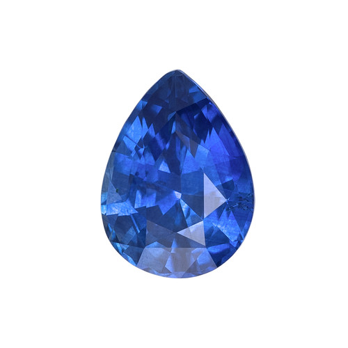 1.21 Carat Vivid Medium Rich Blue Sapphire Gem, Pear Shape, 7.4 x 5.5 mm | $1,717