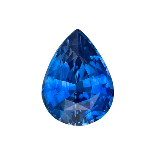 1.36 Carat Vivid Medium Rich Blue Sapphire Gem, Pear Shape, 7.8 x 5.8 mm | $2,281