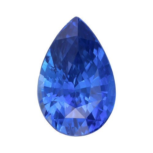 3.04 Carat Vivid Medium Rich Blue Sapphire Gem, Pear Shape, 10.3 x 6.9 mm | $7,844