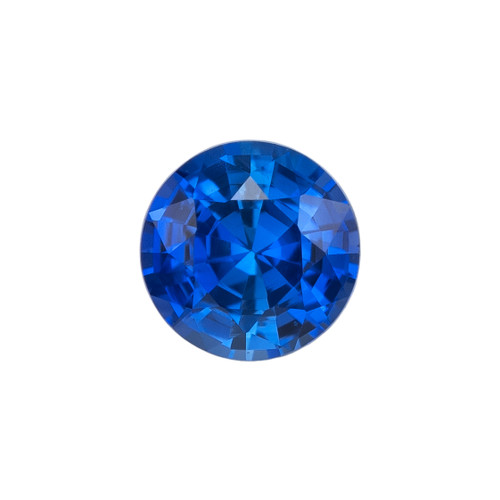 0.59 Carat Vivid Medium Rich Blue Sapphire Gem, Round Shape, 5.0 mm | $787