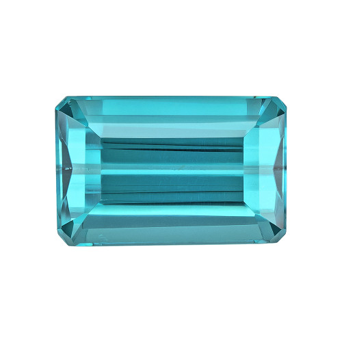1.74 Carat Vivid Open Seafoam Blue Tourmaline Gemstone, Octagon Cut, 8.6 x 5.5 mm