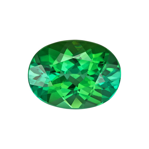 1.21 Carat Vivid Medium Grass Green Tourmaline Gem, Oval Shape, 7.9 x 5.9 mm - ID 549535 | $573