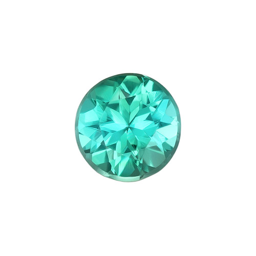 0.41 Carat Vivid Minty Blue Tourmaline Gemstone, Round Shape, 4.8 mm