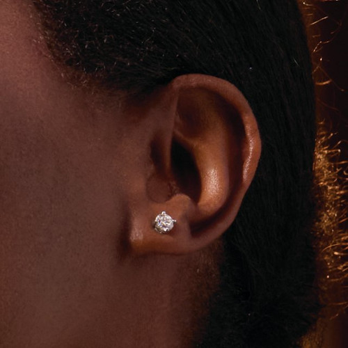 White Diamond Earrings in 14 Karat Yellow Gold 1 1/2 Carat Diamond Earrings 