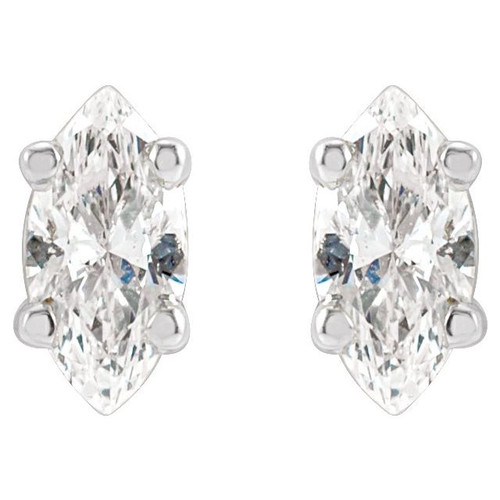14K White 1/4 CTW Natural Diamond Earrings