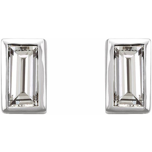 Platinum 1/5 CTW Natural Diamond Bezel-Set Earrings