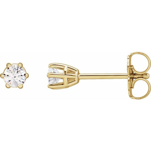 14K Yellow 1/5 CTW Natural Diamond Stud Earrings.