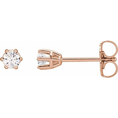14K Rose 1/5 CTW Natural Diamond Stud Earrings
