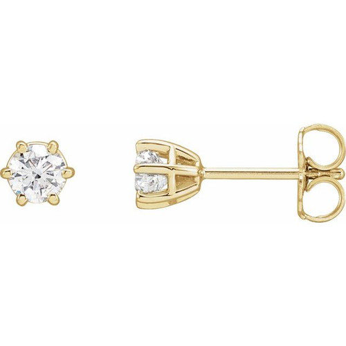 14K Yellow 1/2 CTW Natural Diamond Stud Earrings