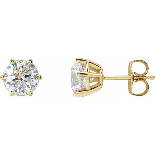 14K Yellow 2 CTW Natural Diamond Stud Earrings