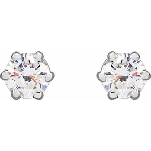 14K White 1/4 CTW Natural Diamond Stud Earrings.
