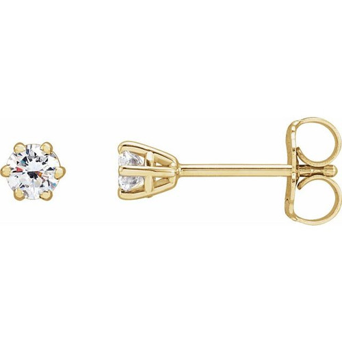 14K Yellow 1/4 CTW Natural Diamond Stud Earrings.