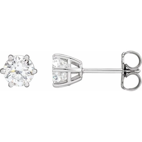 14K White 1 CTW Natural Diamond Stud Earrings