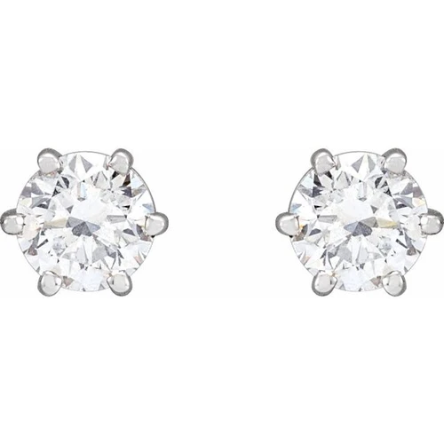 14K White 1 CTW Natural Diamond Stud Earrings