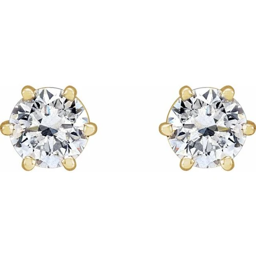 14K Yellow 1 CTW Natural Diamond Stud Earrings