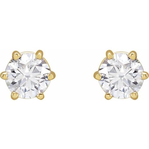 14K Yellow 3/4 CTW Natural Diamond Stud Earrings.