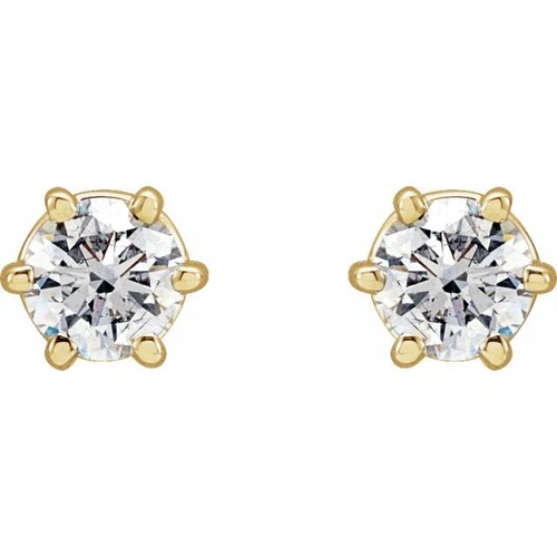 14K Yellow 1/2 CTW Natural Diamond Stud Earrings.