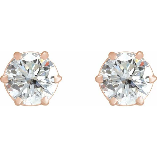 14K Rose 1 1/2 CTW Natural Diamond Stud Earrings