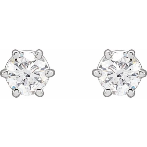 Platinum 1/2 CTW Natural Diamond Stud Earrings..