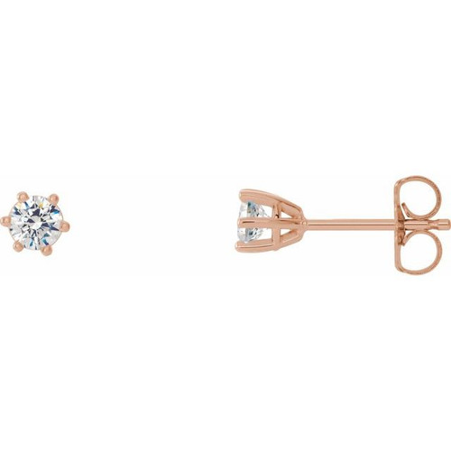 14K Rose 1/3 CTW Natural Diamond Stud Earrings..