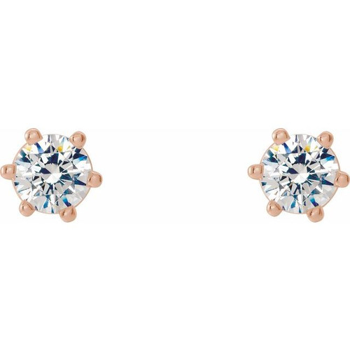 14K Rose 1/3 CTW Natural Diamond Stud Earrings..