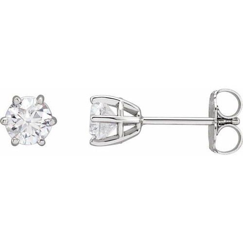 14K White 3/4 CTW Natural Diamond Stud Earrings.