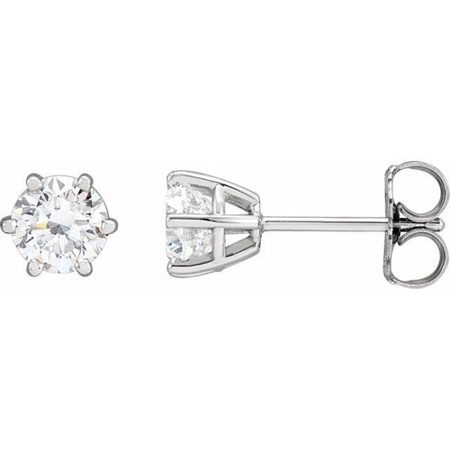 Platinum 1 CTW Natural Diamond Stud Earrings..