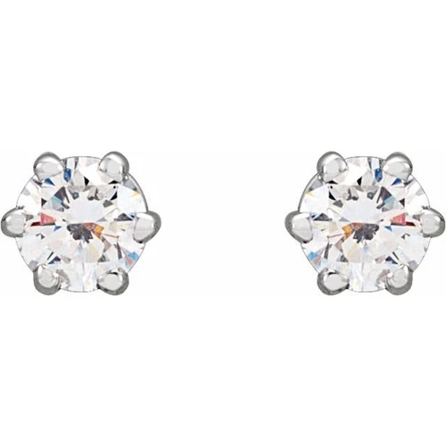 Platinum 1/4 CTW Natural Diamond Stud Earrings...