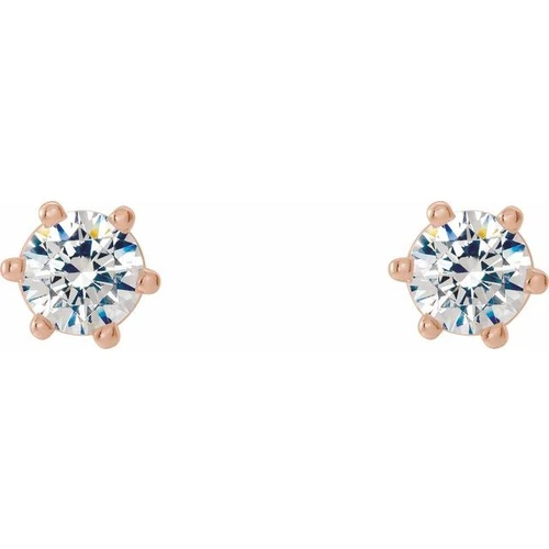 14K Rose 1/3 CTW Natural Diamond Stud Earrings...