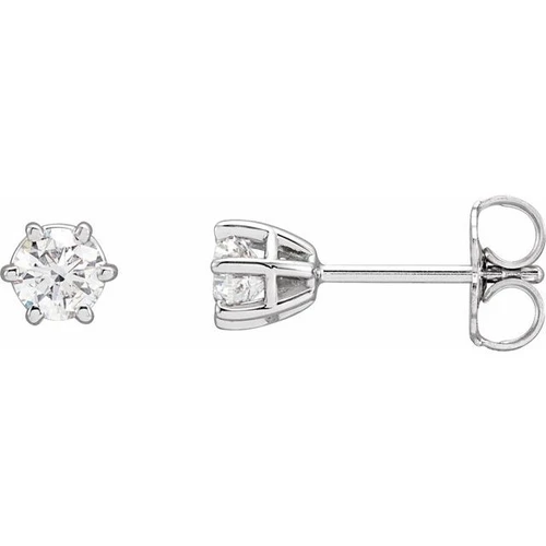 Platinum 1/2 CTW Natural Diamond Stud Earrings...