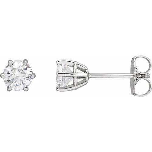14K White 3/4 CTW Natural Diamond Stud Earrings