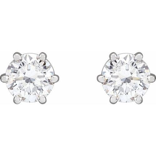 14K White 1 CTW Natural Diamond Stud Earrings