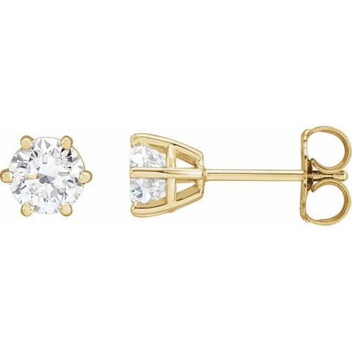 14K Yellow 1 CTW Natural Diamond Stud Earrings